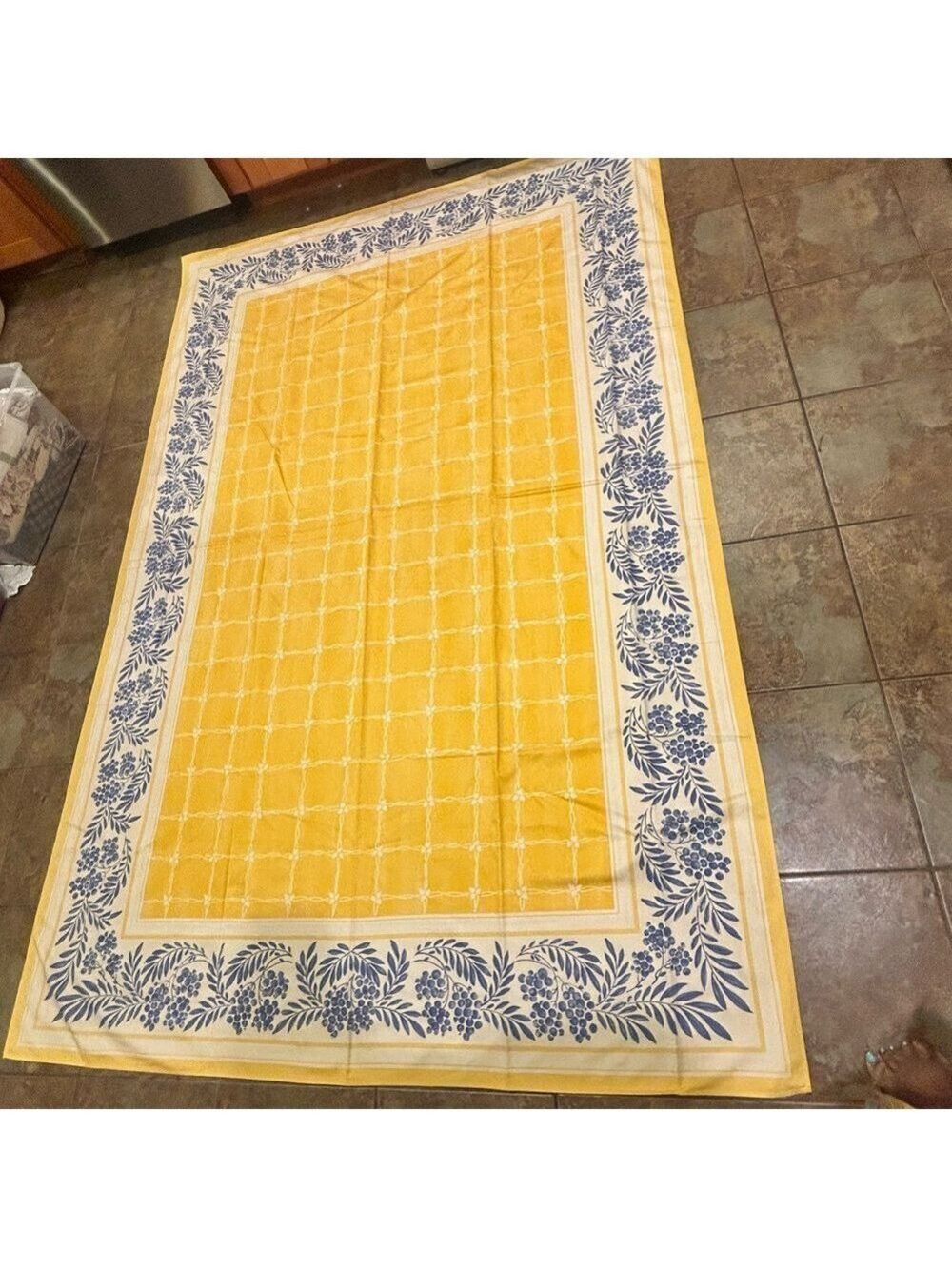 Beauville by Ribeauville France Floral Cotton Tablecloth Cottage Core